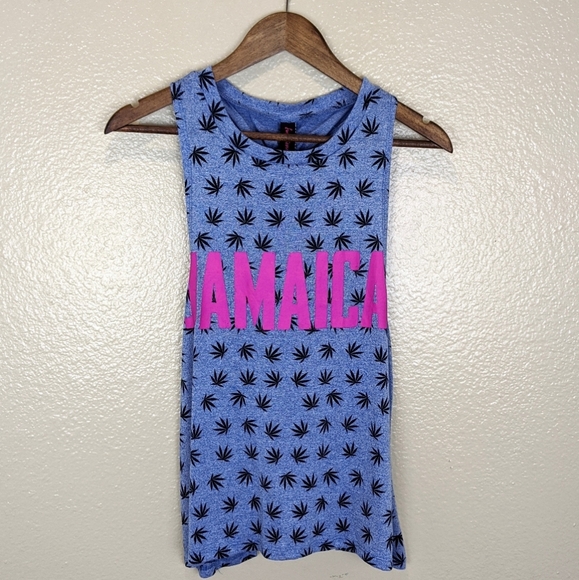 SUN KISSED ISLAND Jamaica Pot Leaf Tank - Picture 1 of 5